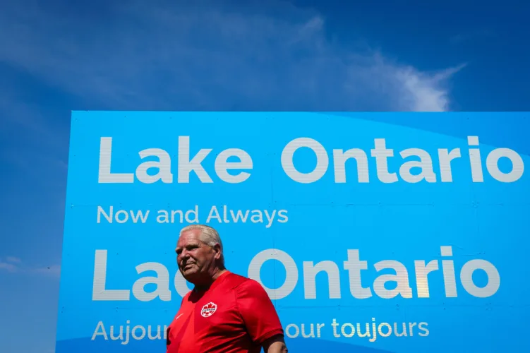 Ontario premier answers Trump's 'Lake America' with giant 'Lake Ontario' sign